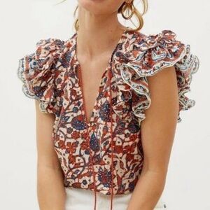Love the Label Vineyard Ruffled Blouse Mabel Rust